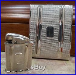 Rare Working Evans Clipper Pocket Lighter & Cigarette Case Set / Original Box