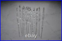 Rare antique german box with 12 glass icicle christmas ornaments