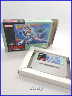Rare snes MEGA MAN X Boxed Original MegaMan Super Nintendo PAL UK Version