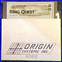Ring Quest Apple II Rare Origin Systems Release Box Back withall contents (1988)