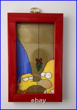 SIMPSONS RARE Marge/Homer Hand-Painted Christmas Ornament Cel WithOriginal Box