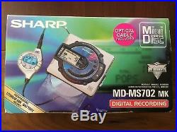 Sharp MD-MS702 MK Portable MiniDisc Recorder Player Music Rare With Original Box