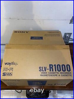 Sony SLV-R1000 S-VHS VCR Like New In Original Box Remote And Wires Very Rare
