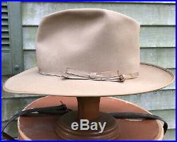 Stetson 7X Clear Beaver (100 One Hundred) 1950s Fedora Size 7-1/8 Rare WithBox