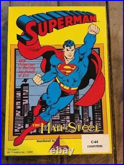 Superman Man of Steel Commodore 64 PC Complete In Original Box Super RARE
