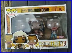 TWD Funko Pop Vinyl RARE Michonne and her Pets 3 pack