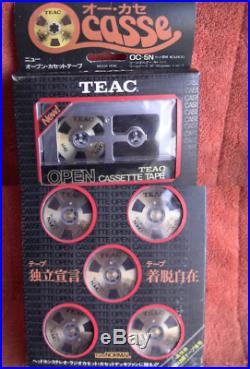 Teac Open Cassette Tape Oc-5n Rh-1 + Nt-50 Normal C-50 X5 In Original Box Rare