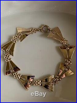 Tiffany & Co Retro Art Deco 14K Gold Bracelet RARE with Original Box Numbered