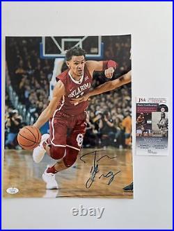 Trae Young Autographed 11x14 Oklahoma Sooners JSA Authentic Hawks RARE Box G