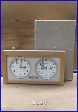 VINTAGE RARE MECHANICAL CHESS CLOCK RUHLA GARDE MADE IN GERMANY With ORIGINAL BOX