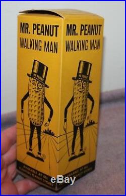 VINTAGE RARE MR. PEANUT WALKING MAN WithORIGINAL BOX CIRCA 1955 SWEET CONDITION