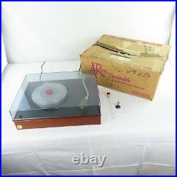VTG Acoustic Research AR Turntable with Original BOX! Walnut Serial TT 15259 RARE