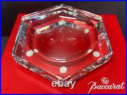 VTG Baccarat 6 Sided Hexagonal Crystal Dish & Ashtray In Original Box 2 Lbs Rare