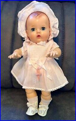 VTG RARE 1958 American Character Tiny Tears Rubber Baby Doll Rock a Bye eyes BOX
