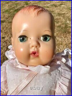 VTG RARE 1958 American Character Tiny Tears Rubber Baby Doll Rock a Bye eyes BOX