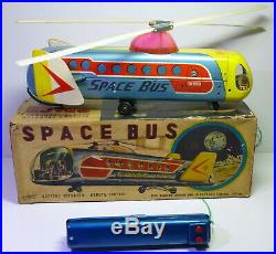 Very RARE Bandai (Japan) # 1960's Tin B/O SPACE BUS in Original Box