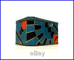 Very Rare Avantgarde Art Deco Tin Box 1925 Cubist Litho Metal Case Suprematism
