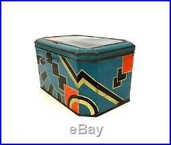 Very Rare Avantgarde Art Deco Tin Box 1925 Cubist Litho Metal Case Suprematism