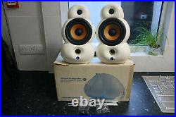 Very Rare Blueroom Loudspeakers Ltd. Minipod White Speakers in Original Box