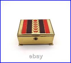 Very Rare Original German Bauhaus Suprematism Enamel Jewelry Art Deco Box 1925