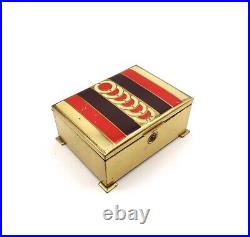 Very Rare Original German Bauhaus Suprematism Enamel Jewelry Art Deco Box 1925