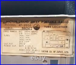 Very Rare Victor 2 Band 3 Way Portable Radio Model 4P-2006 In Original Box HTF