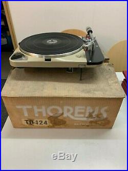 Very Rare Vintage First Series Thorens Td 124 In Original Box Used