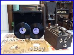 Very Rare Vintage Peter Pan Gramophone With Original Box And Records