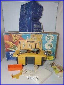 Vintage 1969 PowerMite Ideal Toy Workshop Complete Set with Original Box RARE