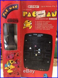Vintage 1982 Nelsonic Pac Man Digital Game Watch. In Original Box! Very Rare