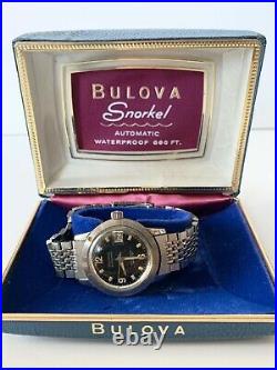 Vintage Bulova Snorkel 666 Divers Watch Diver Rare w Original Band Box