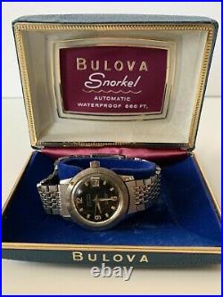 Vintage Bulova Snorkel 666 Divers Watch Diver Rare w Original Band Box