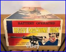 Vintage Japan Tn Nomura Battery Operated Heavy Machine Gun In Original Box Rare