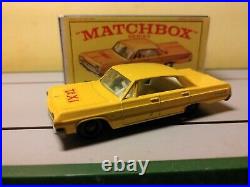 Vintage Lesney Matchbox Rare# 20c-6 Chevrolet Impala Taxi Original Box S Base