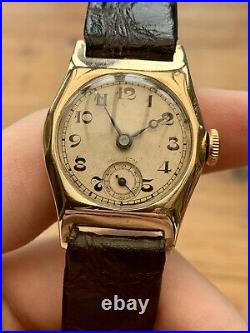 Vintage Mens 1933 ROTARY 9ct Solid Gold Watch. Original Box/Papers! Rare
