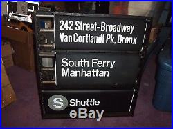 Vintage Nyc Subway Sign Nycta Side Roll Sign & Box Original Knobs Cover Rare Ny