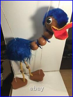 Vintage Pelham Puppets Rod Hulls Emu Within Its Original Box 1977 Very Rare