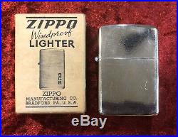 Vintage RARE! 1946 Zippo Tall Nickel Silver case & Original 14 hole Insert w box