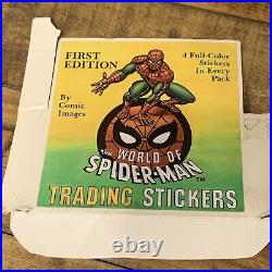 Vintage Rare 1988 World of Spider-Man Sticker Pack Box-Comic Images X34 Marvel