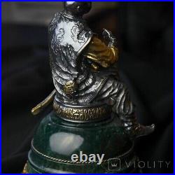 Vintage Statuette Cossack Mamai Playing Bandura Brass Marble Gilt Rare Gift Box
