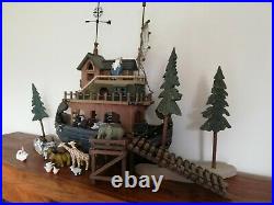 Vintage Wooden Noah's Ark Complete Noah and Animals VGC original box Very Rare