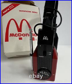Vintage Working NOS McDonalds AM/FM Headphone Radio in original box RARE