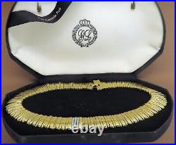 Vintage gold ANTIQUE COSTUME GUY LAROCHE PARIS necklace collar RARE ORIGINAL BOX