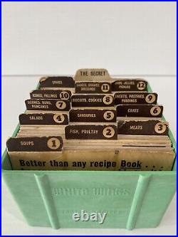 White Wings Recipe Housekeeping Card Box Vintage 1970's Bakelite + Bonus RARE