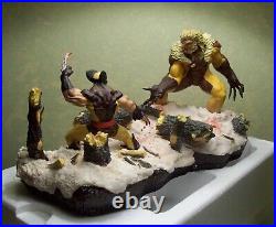 Wolverine vs Sabretooth 2004 Rare Bloody Battle Diorama Statue Set DF sideshow