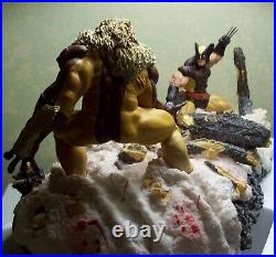 Wolverine vs Sabretooth 2004 Rare Bloody Battle Diorama Statue Set DF sideshow