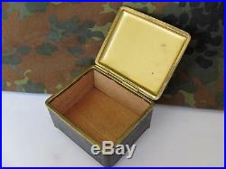 Wwii Original German Wehrmacht Metal & Wood Box For Medal Order Xtr. Rare